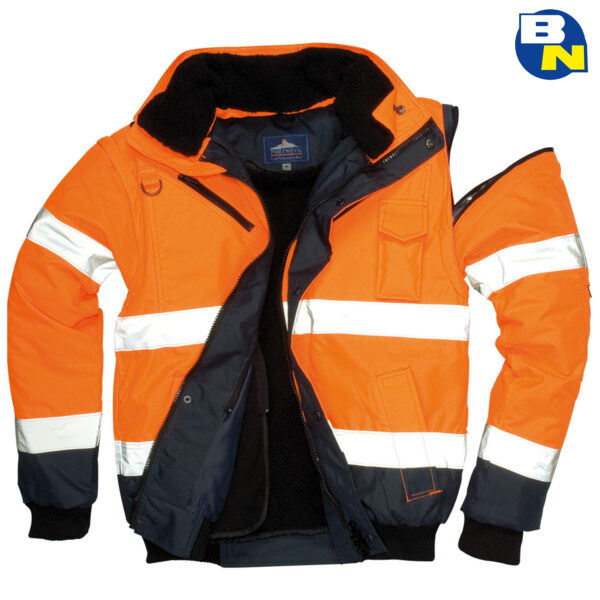 Abbigliamento-Pro-bomber-bicolore-alta-visibilità-arancio