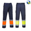 Pantalone alta visibilità blu bicolore dal lavoro